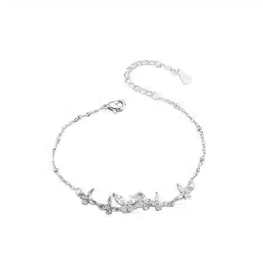 玲饰悦 爆闪小众轻奢简约 璀璨梦幻精致 浪漫甜美轻奢小清新百搭森系紫藤花蝴蝶手饰#好运 琉璃 手链 女款