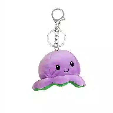 玄唐 趣味翻转变脸小章鱼公仔可爱玩具包包 毛绒 挂件 男女同款情侣款