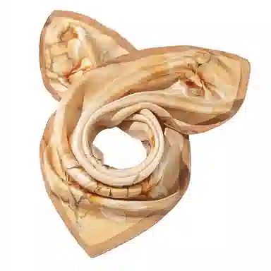 一米画纱 优雅中式花朵图案精致真丝材质高品质斜纹绸印花方巾如画系列 桑蚕丝 丝巾 女款