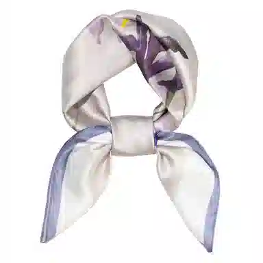 一米画纱 丝绸质感花卉图案国风印花真丝方巾踏青郊游装饰领巾拍照搭配 桑蚕丝 丝巾 女款