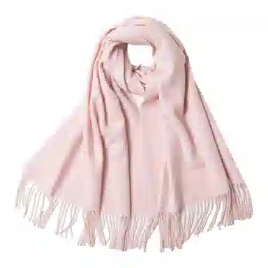 红豆 品牌流苏纯色简约保暖 山羊绒 绒线围巾 男女同款情侣款