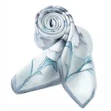 一米画纱 丝绸质感花卉图案国风印花真丝方巾踏青郊游装饰领巾拍照搭配 桑蚕丝 丝巾 女款