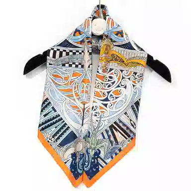 一米画纱 古典花卉雅韵国风真丝方巾旅游装饰素绸缎领巾搭配西装时尚出游 桑蚕丝 丝巾 女款