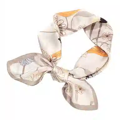 一米画纱 丝绸质感花卉图案国风印花真丝方巾踏青郊游装饰领巾拍照搭配 桑蚕丝 丝巾 女款