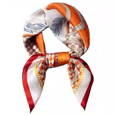 一米画纱 古典花卉雅韵国风真丝方巾旅游装饰素绸缎领巾搭配西装时尚出游 桑蚕丝 丝巾 女款