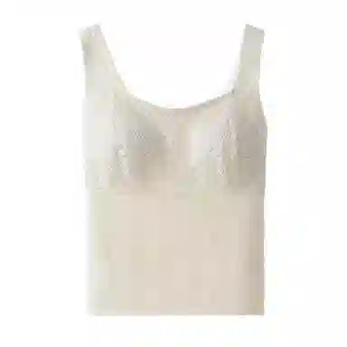 内在密码 蕾丝细带背心女带胸垫修身显瘦无袖上衣秋冬磨毛加绒保暖打底吊带 女款