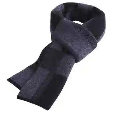 红豆 时尚柔软多变百搭格纹保暖 混纺 绒线围巾 男款