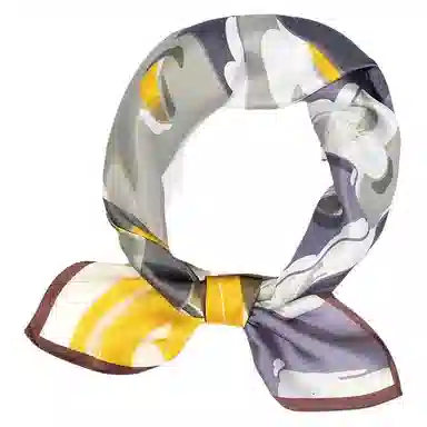 一米画纱 古典花卉雅韵国风真丝方巾旅游装饰素绸缎领巾搭配西装时尚出游 桑蚕丝 丝巾 女款