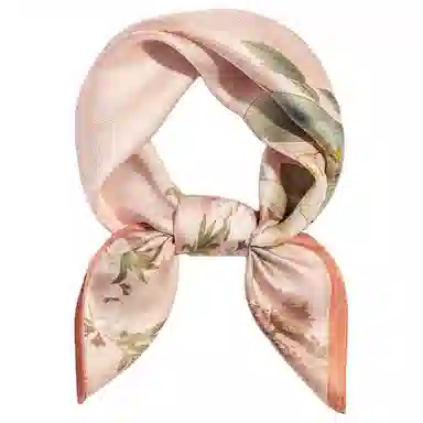 一米画纱 优雅中式花朵图案精致真丝材质高品质斜纹绸印花方巾如画系列 桑蚕丝 丝巾 女款