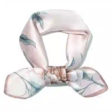 一米画纱 丝绸质感花卉图案国风印花真丝方巾踏青郊游装饰领巾拍照搭配 桑蚕丝 丝巾 女款