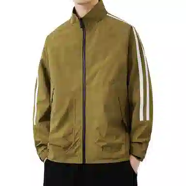 羽浅 潮牌条纹休闲百搭立领夹克外套 男款