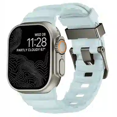 亿祈发 表带 苹果适用 硅胶材质 冰蓝夜光男女通用