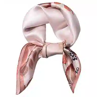 一米画纱 古典花卉雅韵国风真丝方巾旅游装饰素绸缎领巾搭配西装时尚出游 桑蚕丝 丝巾 女款