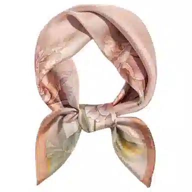 一米画纱 优雅中式花朵图案精致真丝材质高品质斜纹绸印花方巾如画系列 桑蚕丝 丝巾 女款