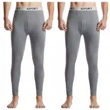 兰缪 魅力初冬潮男字母腰带运动风修身防寒吸汗透气百搭长裤秋裤不加绒保暖裤 男款