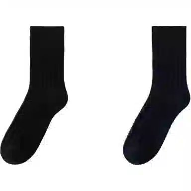 妮轻 羊毛秋冬季加厚纯色简约中筒袜 男款