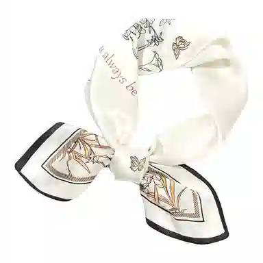 一米画纱 丝绸质感花卉图案国风印花真丝方巾踏青郊游装饰领巾拍照搭配 桑蚕丝 丝巾 女款