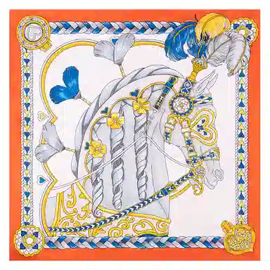 一米画纱 古典花卉雅韵国风真丝方巾旅游装饰素绸缎领巾搭配西装时尚出游 桑蚕丝 丝巾 女款