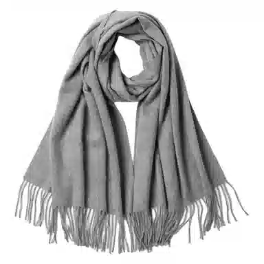 红豆 品牌流苏纯色简约保暖 山羊绒 绒线围巾 男女同款情侣款