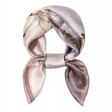 一米画纱 丝绸质感花卉图案国风印花真丝方巾踏青郊游装饰领巾拍照搭配 桑蚕丝 丝巾 女款