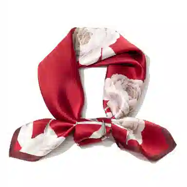 一米画纱 丝绸质感花卉图案国风印花真丝方巾踏青郊游装饰领巾拍照搭配 桑蚕丝 丝巾 女款