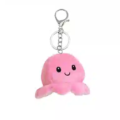 玄唐 趣味翻转变脸小章鱼公仔可爱玩具包包 毛绒 挂件 男女同款情侣款