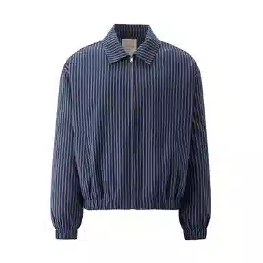 佐丹奴 洗水条纹牛仔翻领宽松棉衣外套棉服 男款