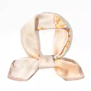 一米画纱 丝绸质感花卉图案国风印花真丝方巾踏青郊游装饰领巾拍照搭配 桑蚕丝 丝巾 女款