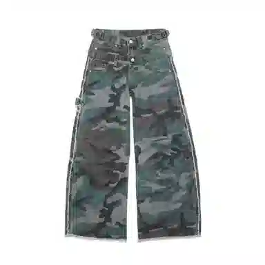 STRANGER LAB Curved Blade Camo Workwear Jeans
