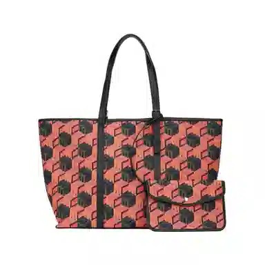MCM Cubic Monogram Tote Red