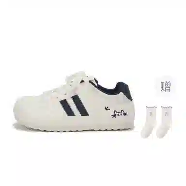 乐乐鱼 学院风 猫咪刺绣 甜美可爱百搭 低帮 生活休闲鞋 女