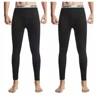 兰缪 魅力初冬潮男字母腰带运动风修身防寒吸汗透气百搭长裤秋裤不加绒保暖裤 男款