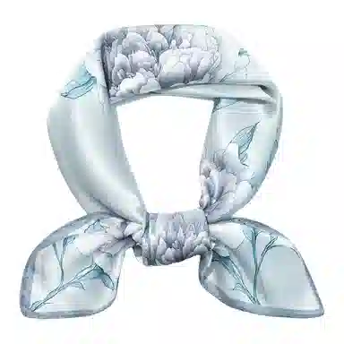 一米画纱 丝绸质感花卉图案国风印花真丝方巾踏青郊游装饰领巾拍照搭配 桑蚕丝 丝巾 女款