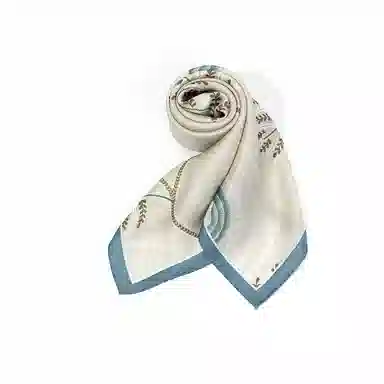 一米画纱 古典花卉雅韵国风真丝方巾旅游装饰素绸缎领巾搭配西装时尚出游 桑蚕丝 丝巾 女款