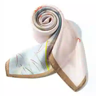 一米画纱 丝绸质感花卉图案国风印花真丝方巾踏青郊游装饰领巾拍照搭配 桑蚕丝 丝巾 女款