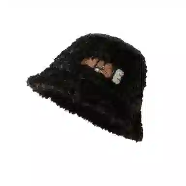 稻草人 毛绒绒盆帽甜美可爱百搭 冬天保暖显脸小 韩版高级感 聚酯纤维 渔夫帽 女款