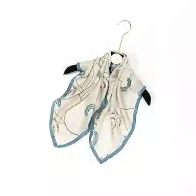 一米画纱 古典花卉雅韵国风真丝方巾旅游装饰素绸缎领巾搭配西装时尚出游 桑蚕丝 丝巾 女款