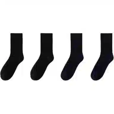 妮轻 羊毛秋冬季加厚纯色简约中筒袜 男款