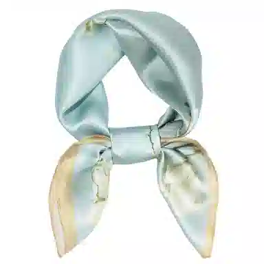 一米画纱 丝绸质感花卉图案国风印花真丝方巾踏青郊游装饰领巾拍照搭配 桑蚕丝 丝巾 女款