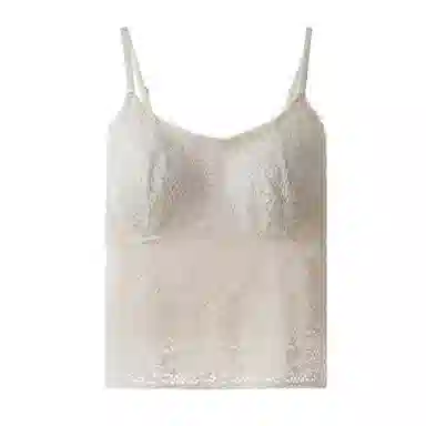 内在密码 蕾丝细带背心女带胸垫修身显瘦无袖上衣秋冬磨毛加绒保暖打底吊带 女款