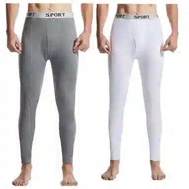 兰缪 运动型男字母腰带运动风修身防寒吸汗透气百搭长裤秋裤加绒保暖裤 男款