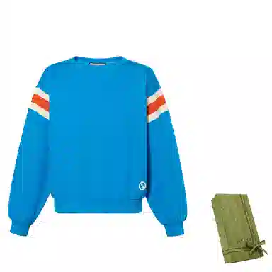 GUCCI SS23 Striped Crewneck Sweatshirt Blue