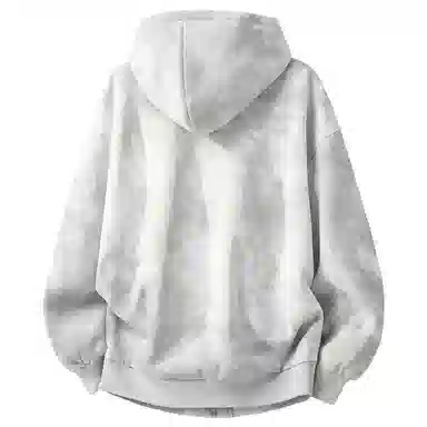 阿凡迪 美式复古高街星空扎染满天星仿刺绣手写签名体印花设计休闲宽松日常运动通勤百搭舒适潮牌重磅拉链外套开衫连帽卫衣 男女同款