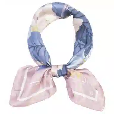 一米画纱 丝绸质感花卉图案国风印花真丝方巾踏青郊游装饰领巾拍照搭配 桑蚕丝 丝巾 女款