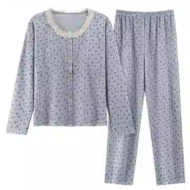 莫代尔 舒适柔软亲肤细腻保暖休闲简约个性时尚百搭长袖长裤家居服可外穿睡衣套装 女款