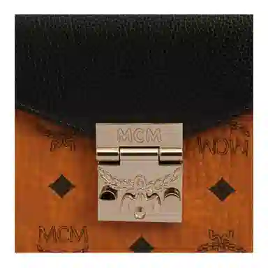 MCM Patricia Visetos Cambridge Bag Small Black Brown