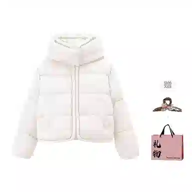 柏黛妃 纯色宽松连帽立领长袖棉服 女款