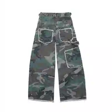 STRANGER LAB Curved Blade Camo Workwear Jeans