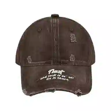 艾佳微 美式复古水洗韩版大脸显脸小软顶字母刺绣高级质感通勤日常休闲 棉 鸭舌帽 男女同款情侣款