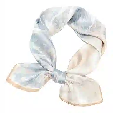 一米画纱 丝绸质感花卉图案国风印花真丝方巾踏青郊游装饰领巾拍照搭配 桑蚕丝 丝巾 女款